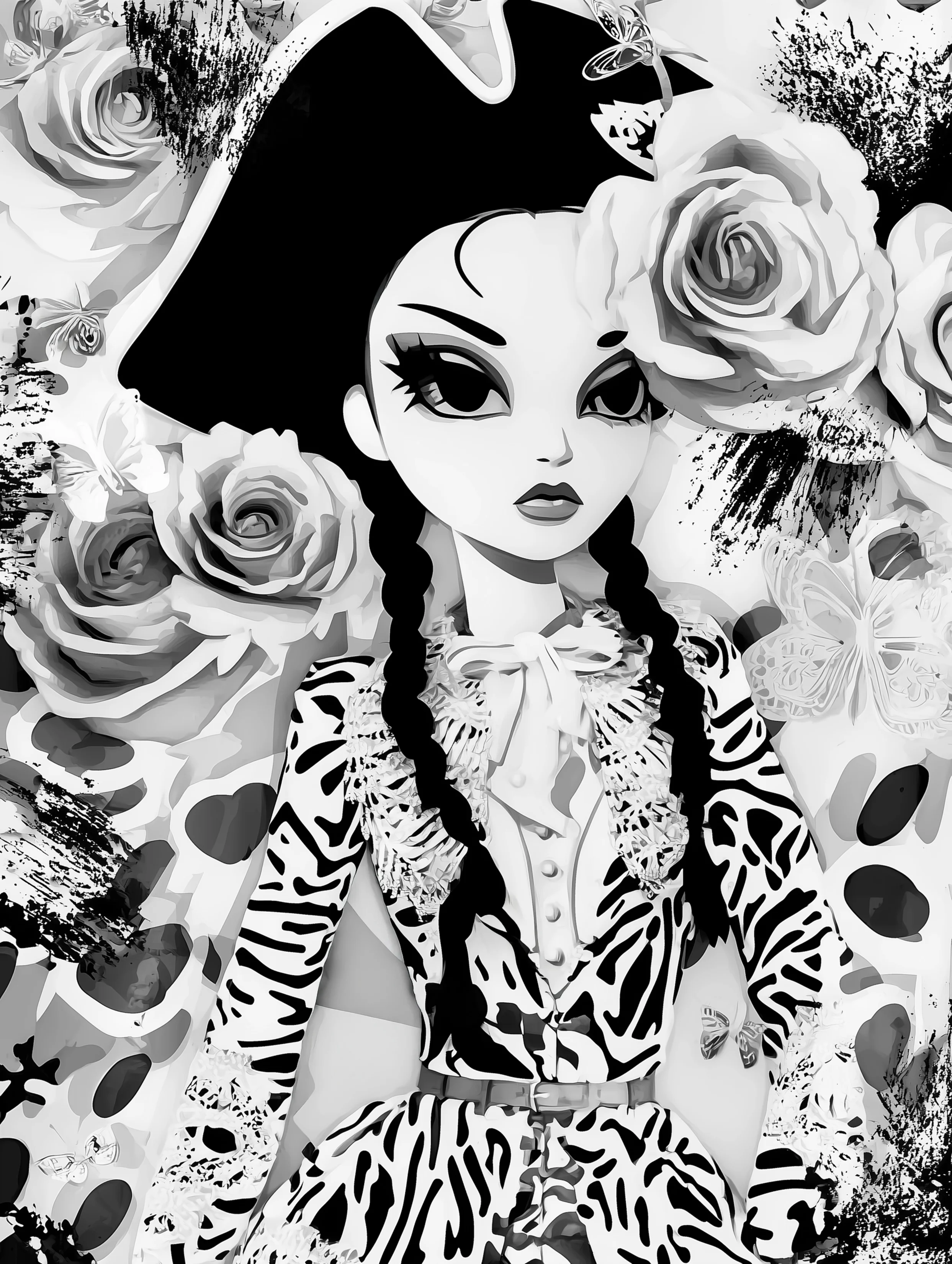 Free printable pirate coloring pages for adults featuring fashionable woman pirate